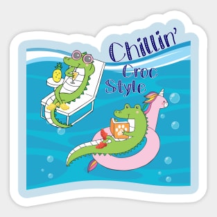 Chillin' Croc Style Sticker